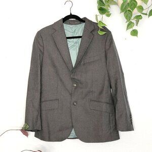 Oliver Wicks Alfred Brown 100% Wool Blazer Sport Coat Suit Jacket 38 Men's Gray